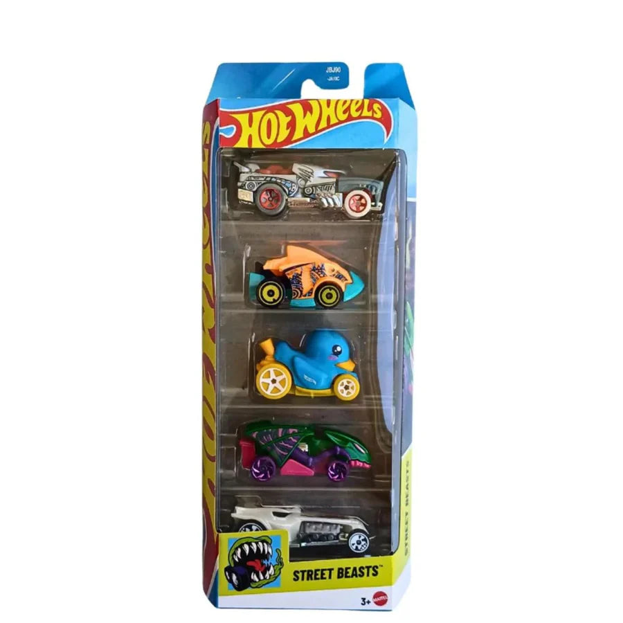 Pack 5 Autos Básicos Hot Wheels - Fórmula 1 HW Gassers Cyber Noir Street Beasts