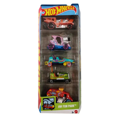 Pack 5 Autos Básicos Hot Wheels - Tooned Stunt Tracks Exotique Baja Blazers HW Fun Park