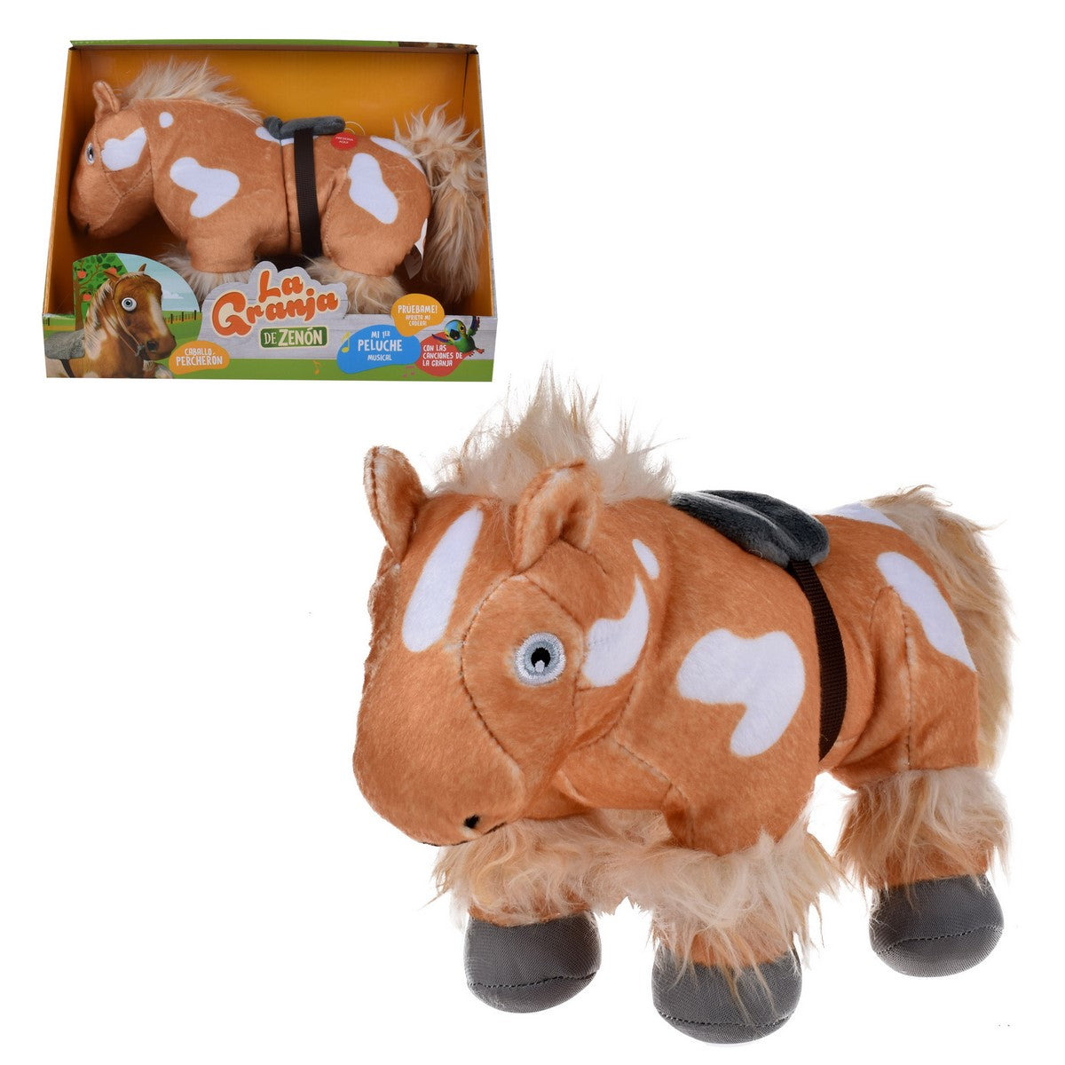 Peluche Musical 35 Cm. La Granja De Zenon - Caballo Percheron