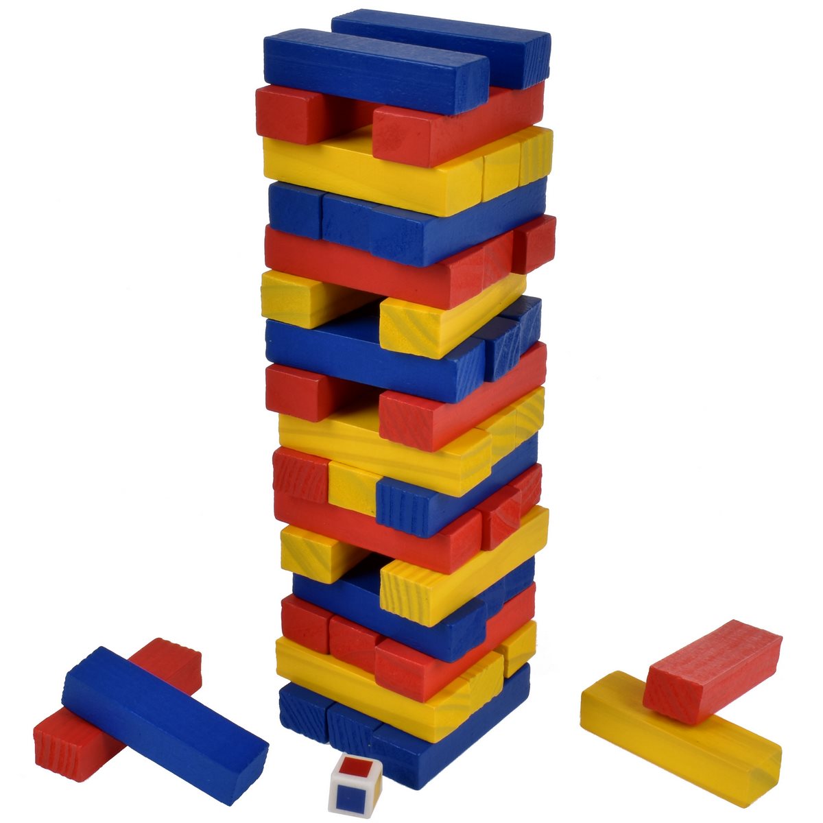 Juego Equilibrio Bloques De Colores Con Dado En Caja Metálica