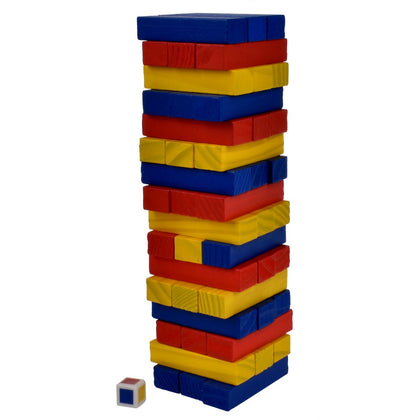 Juego Equilibrio Bloques De Colores Con Dado En Caja Metálica