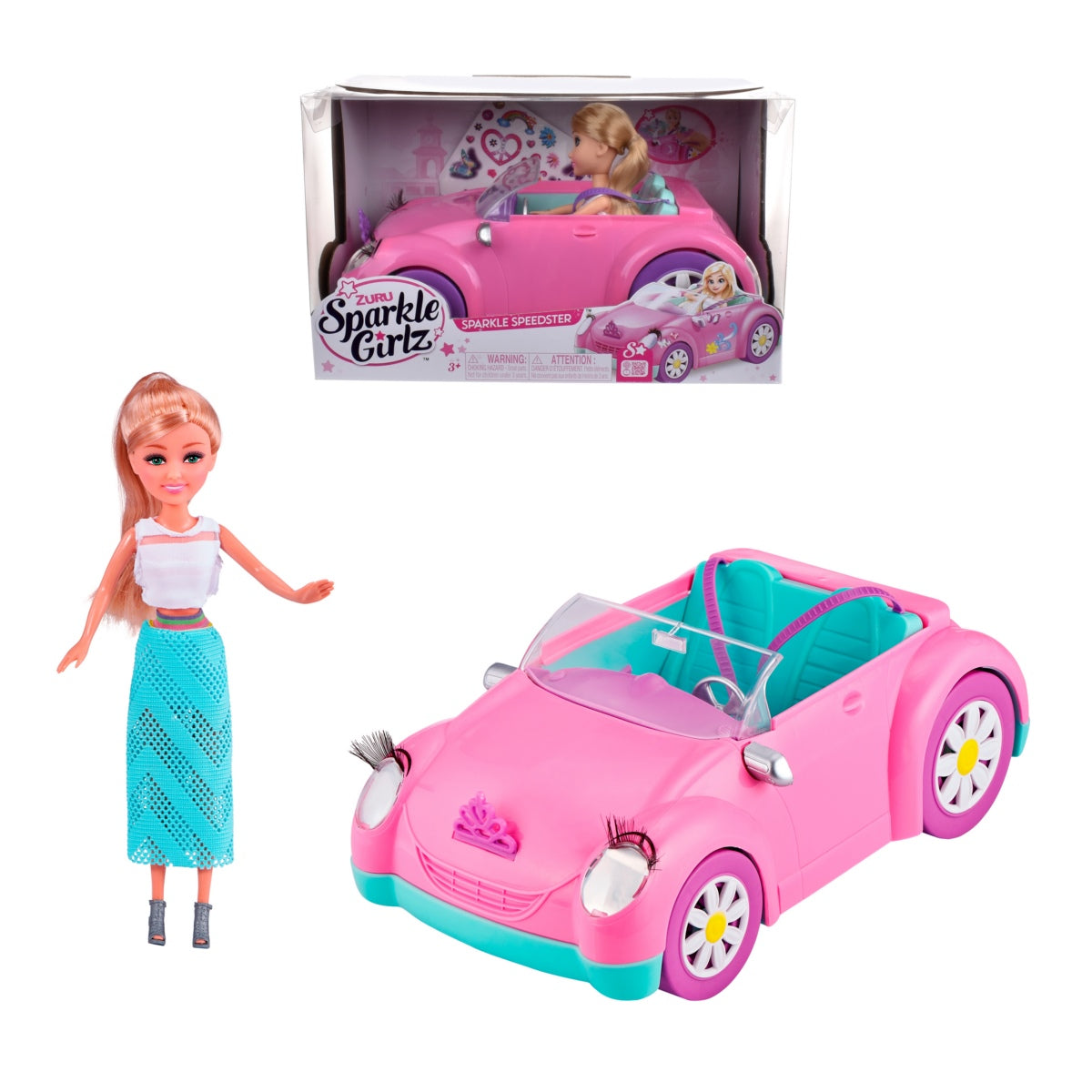 Auto Convertible Con Muñeca De 27 Cms Sparkle Girlz