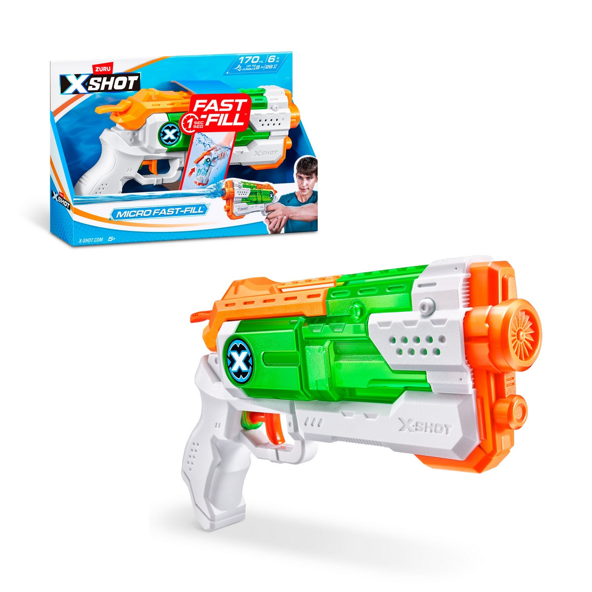 Lanza Agua De 170Ml Con Sistema De Llenado Rapido Fast Fill X-Shot | Lanzadores Dardos - Agua Y Más | X-Shot