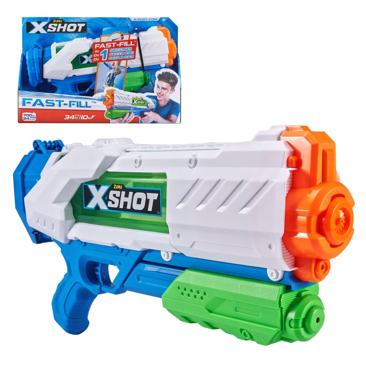 Lanza Agua De 700Ml Consistema De Llenado Rapido Fast Fill X-Shot