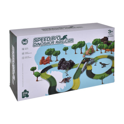 Pista Flexible Dinosaurio 137 Piezas Con Luces