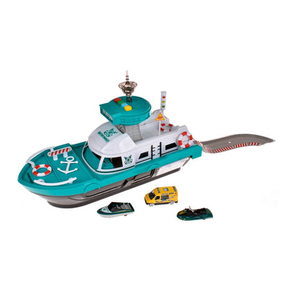 Lancha De Rescate De 40 Cms Con Luz, Sonido Y 3 Vehiculos
