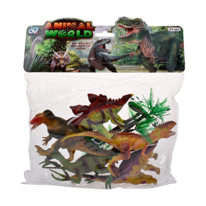 Set 5 Dinosaurios Y Accesorios En Bolsa