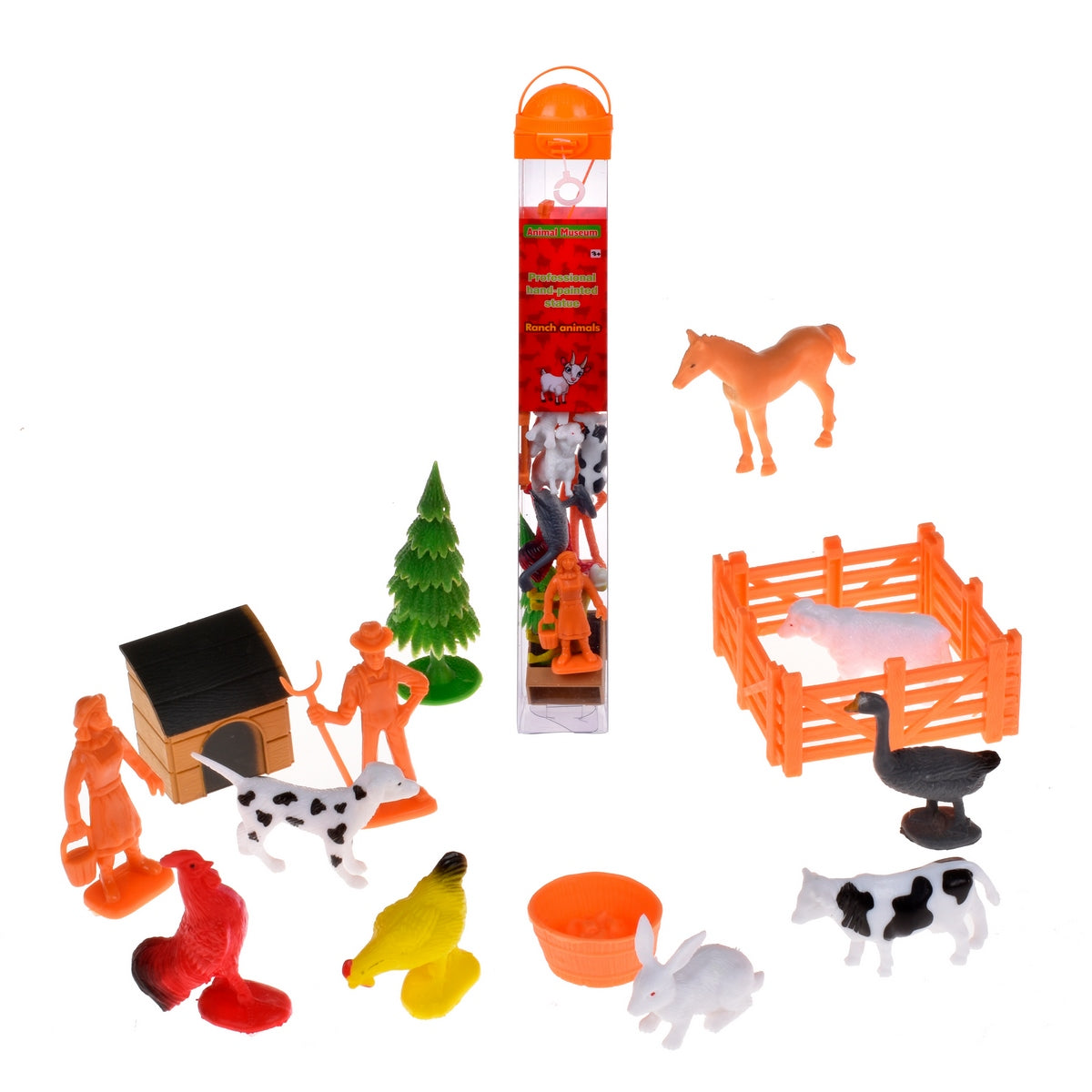 Set Animales De La Granja En Tubo