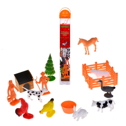 Set Animales De La Granja En Tubo