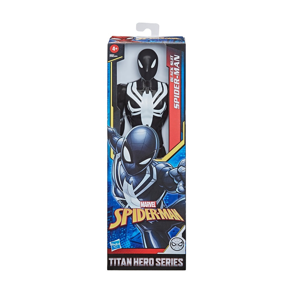 Spiderman Figura Titan héroe Web Warriors Hasbro - Black Suit Spider - Man
