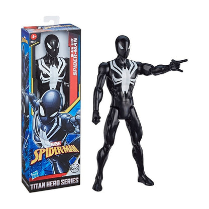 Spiderman Figura Titan héroe Web Warriors Hasbro - Black Suit Spider - Man