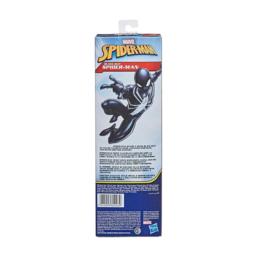 Spiderman Figura Titan héroe Web Warriors Hasbro - Black Suit Spider - Man