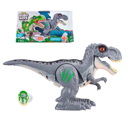 Dinosaurio T-Rex Que Camina Con Slime Robo Alive Zuru - Gris