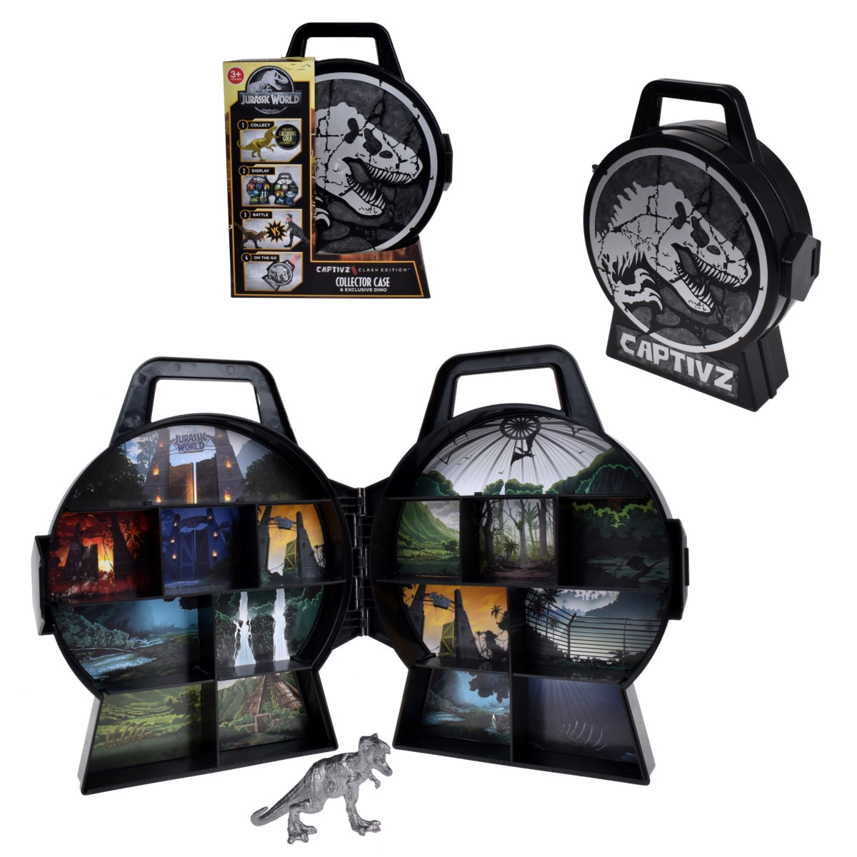 Maleta Para Guargar Dinosaurios Jurassic World Clasico - Incluye Un Dinosaurio