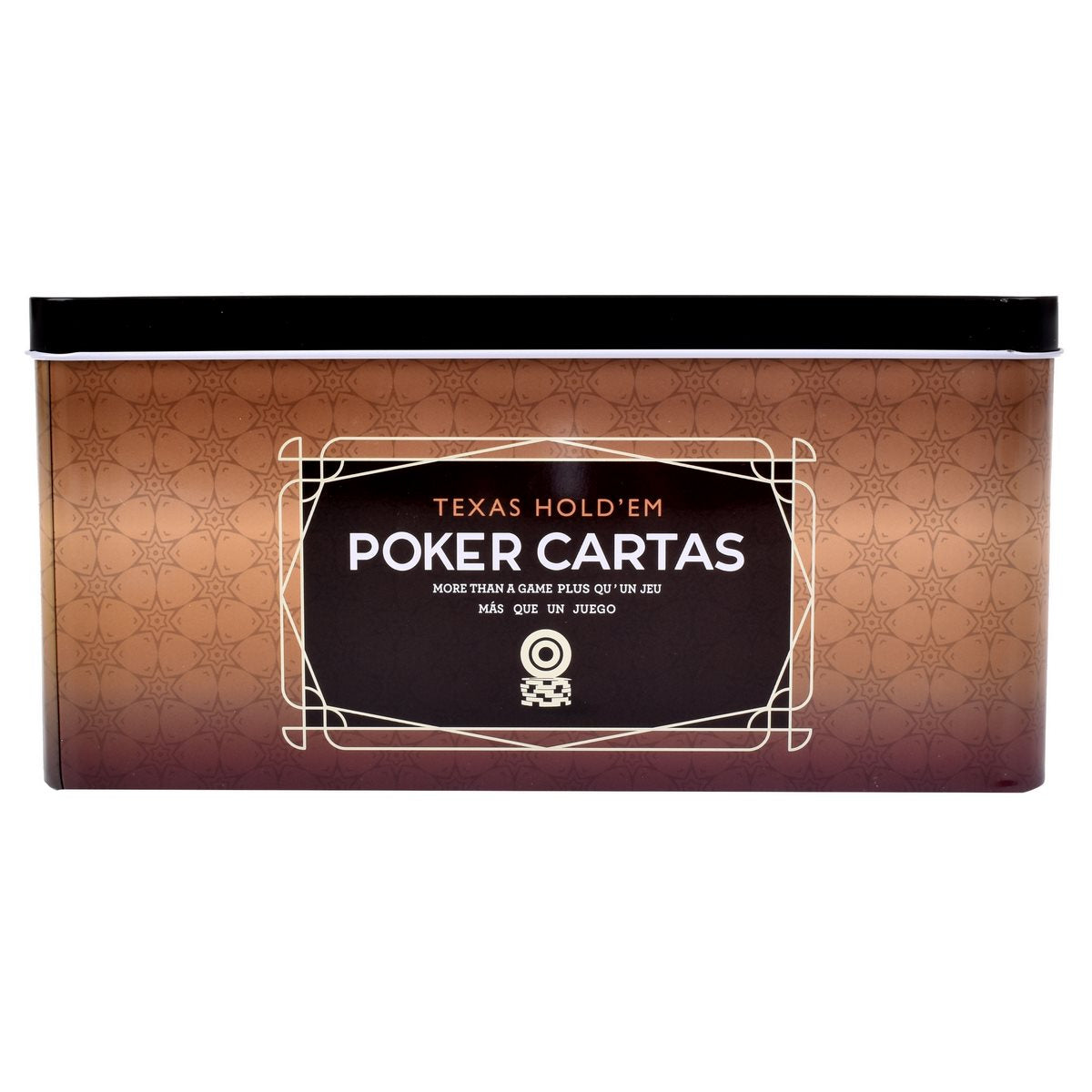 Set De Poker Con 200 Pichas 2 Barajas De Cartas Y Paño En Caja Metalica