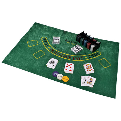 Set De Poker Con 200 Fichas 2 Barajas De Cartas Y Paño En Caja Metálica