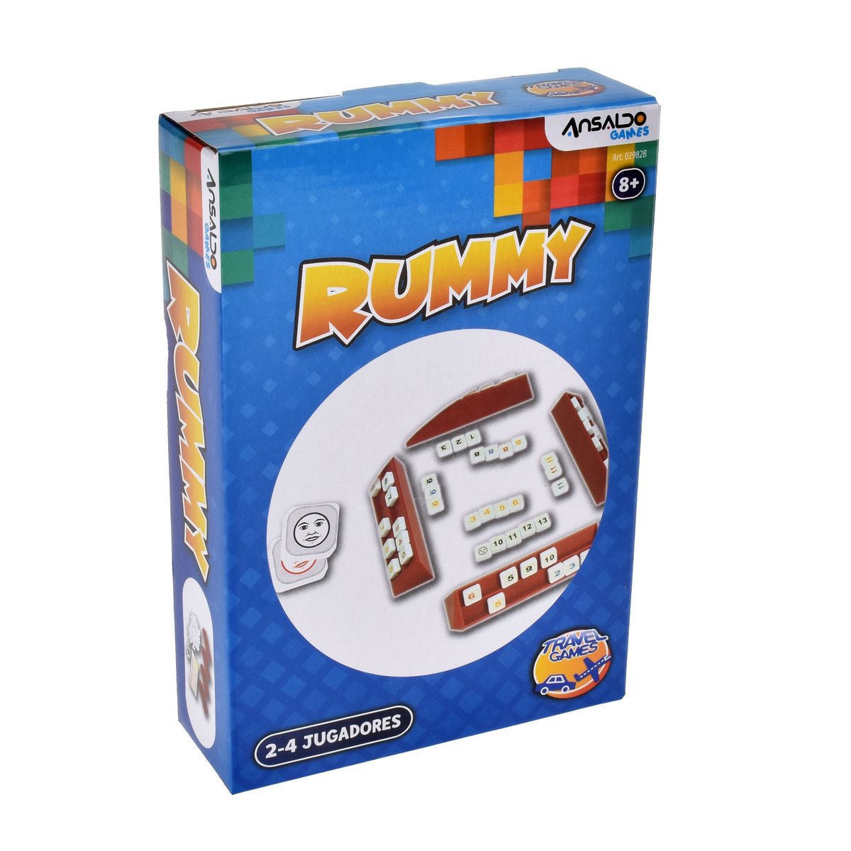 Novelty Corp Juego De Mesa Rummy De Viaje, 2 Jugadores, Apto Para Todas Las Edades