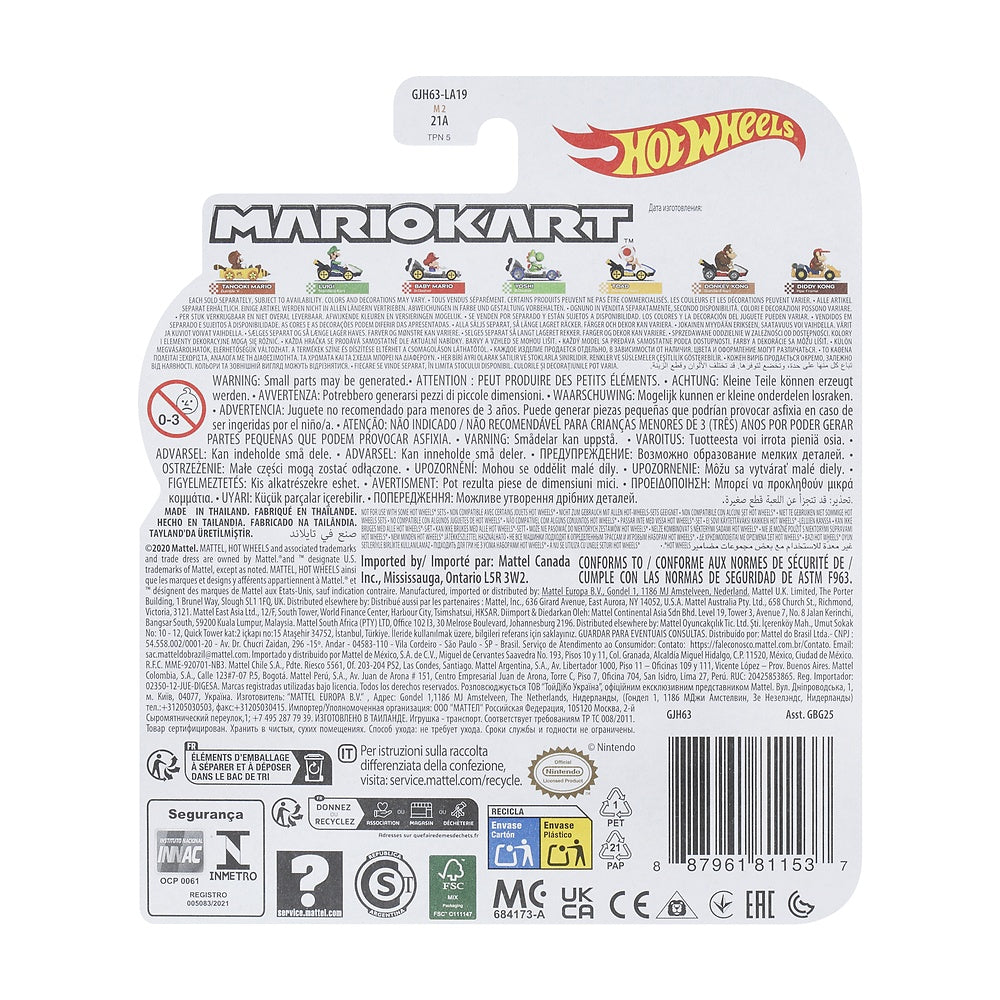 Hot Wheels Mario Kart Personajes Escala 1:64 - Toad