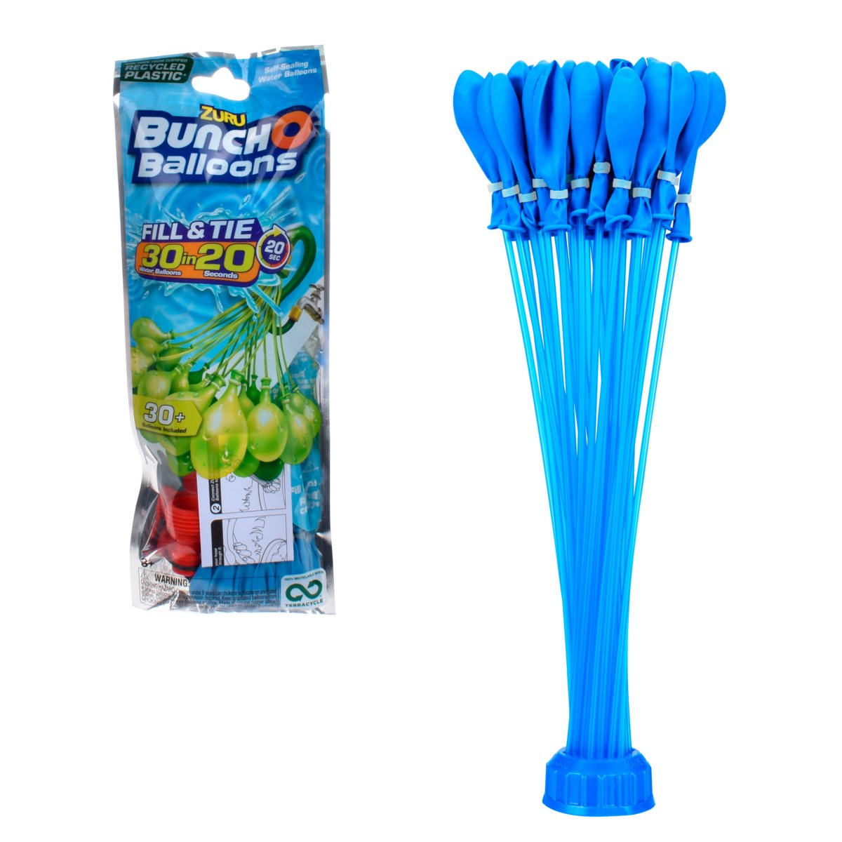 Pack 1 Boquilla Con Bombas De Agua De Llenado Rapido Bunch O Balloons - Azul