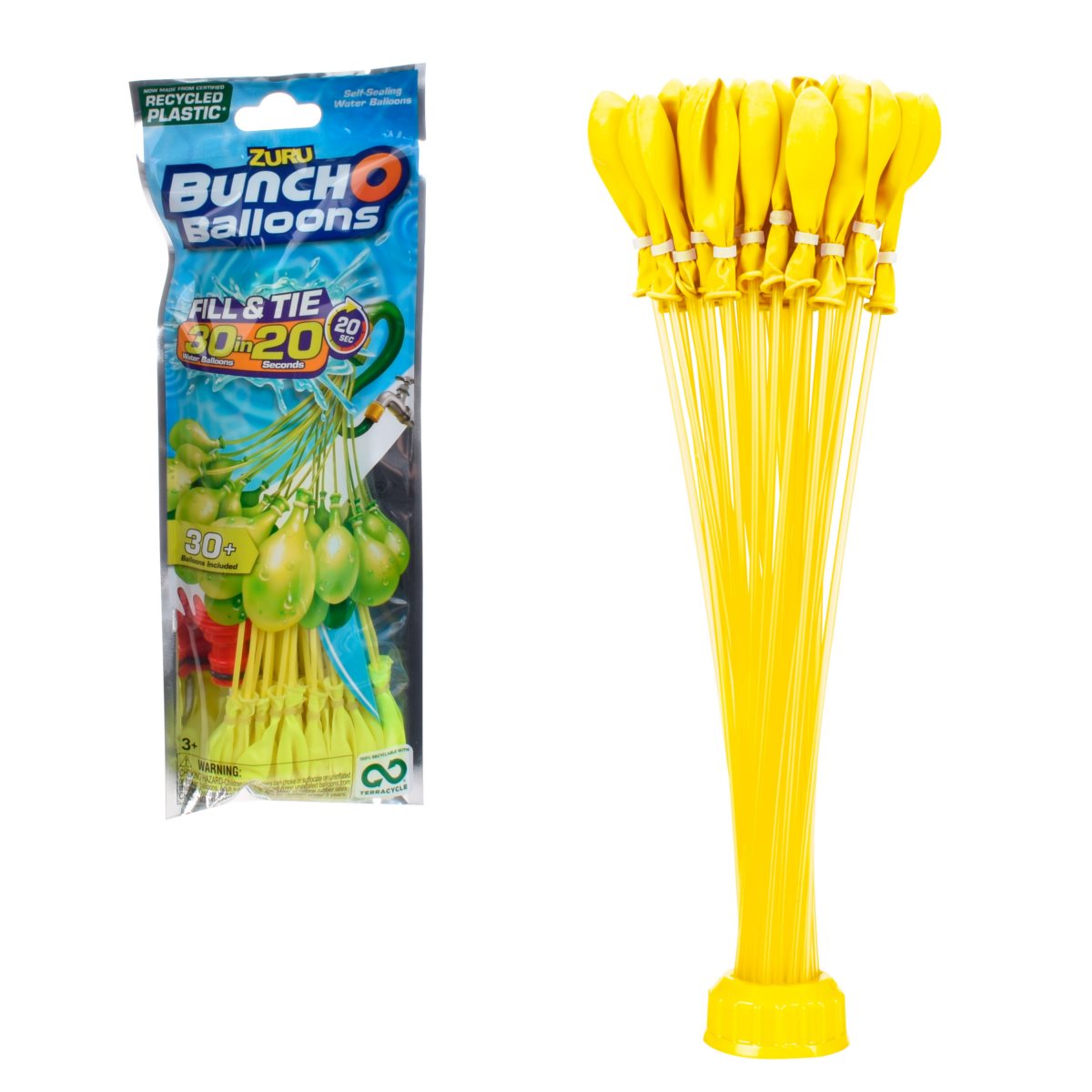 Pack 1 Boquilla Con Bombas De Agua De Llenado Rapido Bunch O Balloons - Amarillo