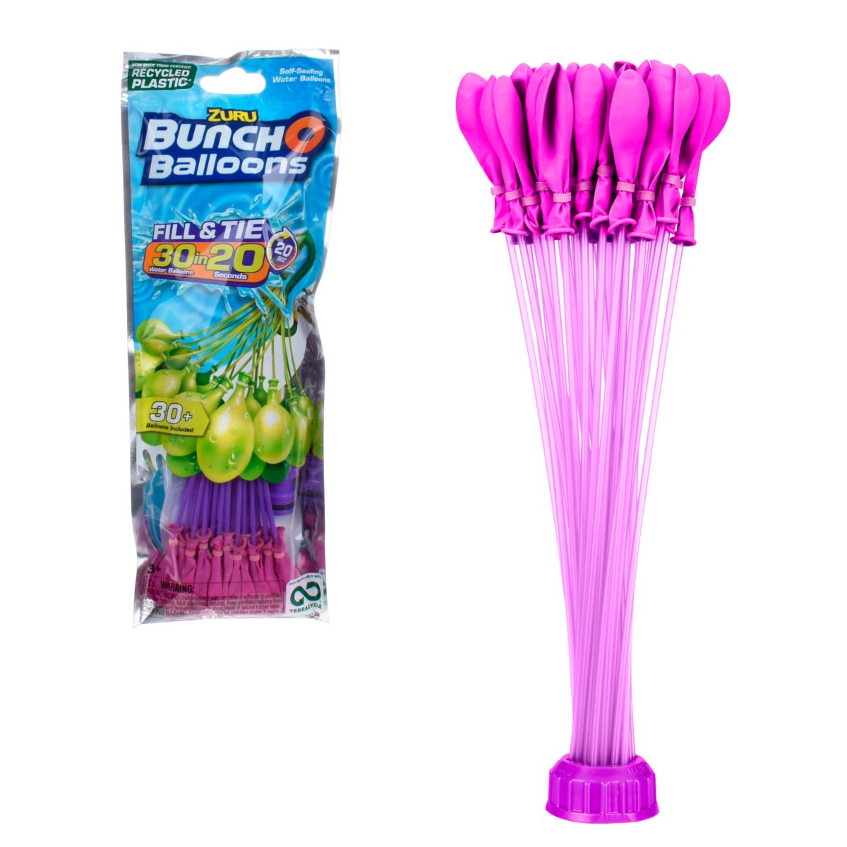 Pack 1 Boquilla Con Bombas De Agua De Llenado Rapido Bunch O Balloons - Purpura