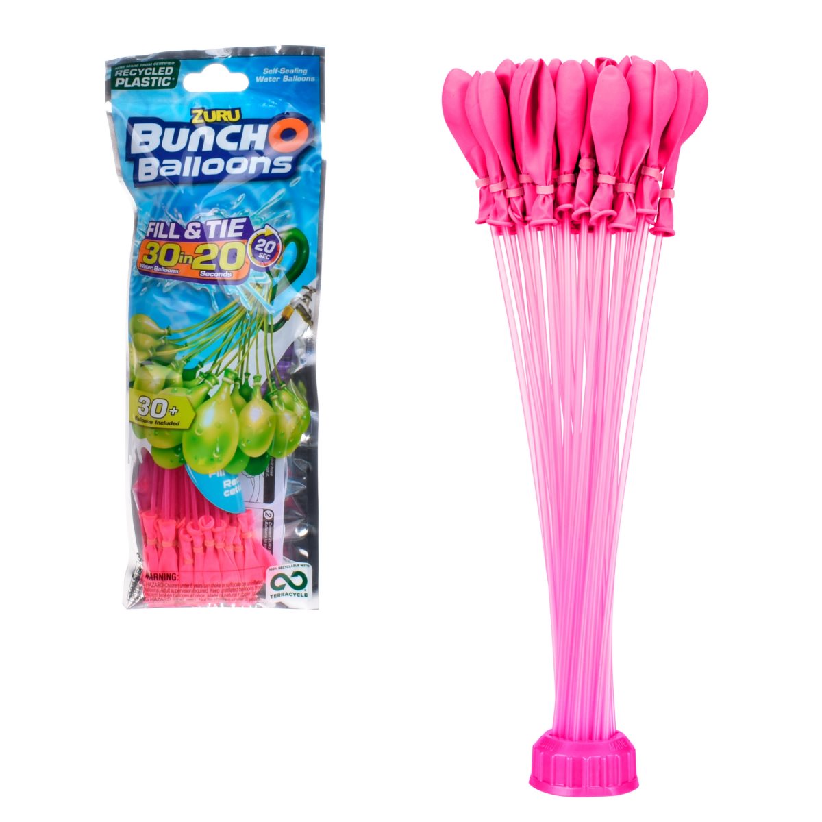 Pack 1 Boquilla Con Bombas De Agua De Llenado Rapido Bunch O Balloons - Rosado