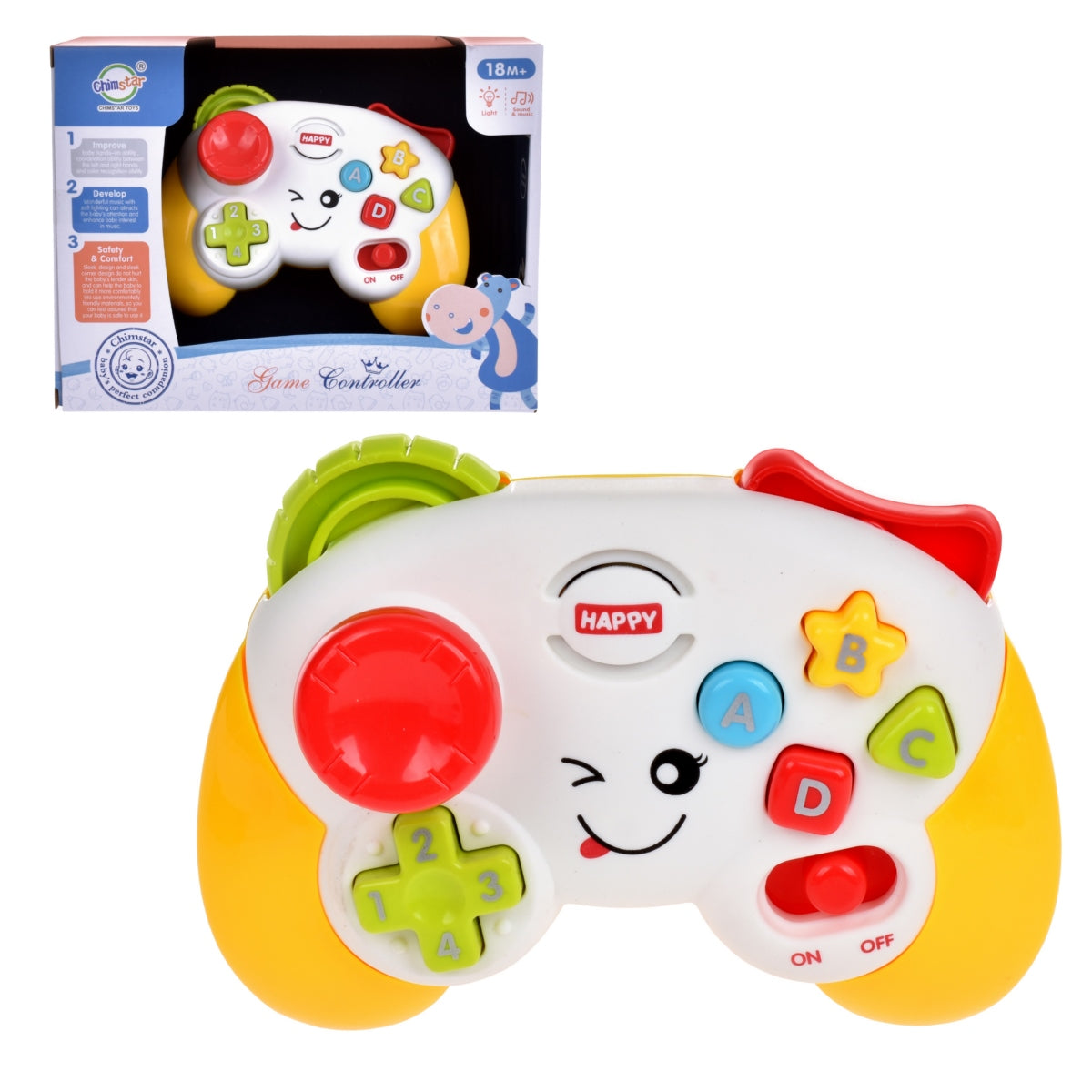 Mi Primer Control Con Sonidos, Melodias, Luces Y Actividades De Motricidad - Amarillo