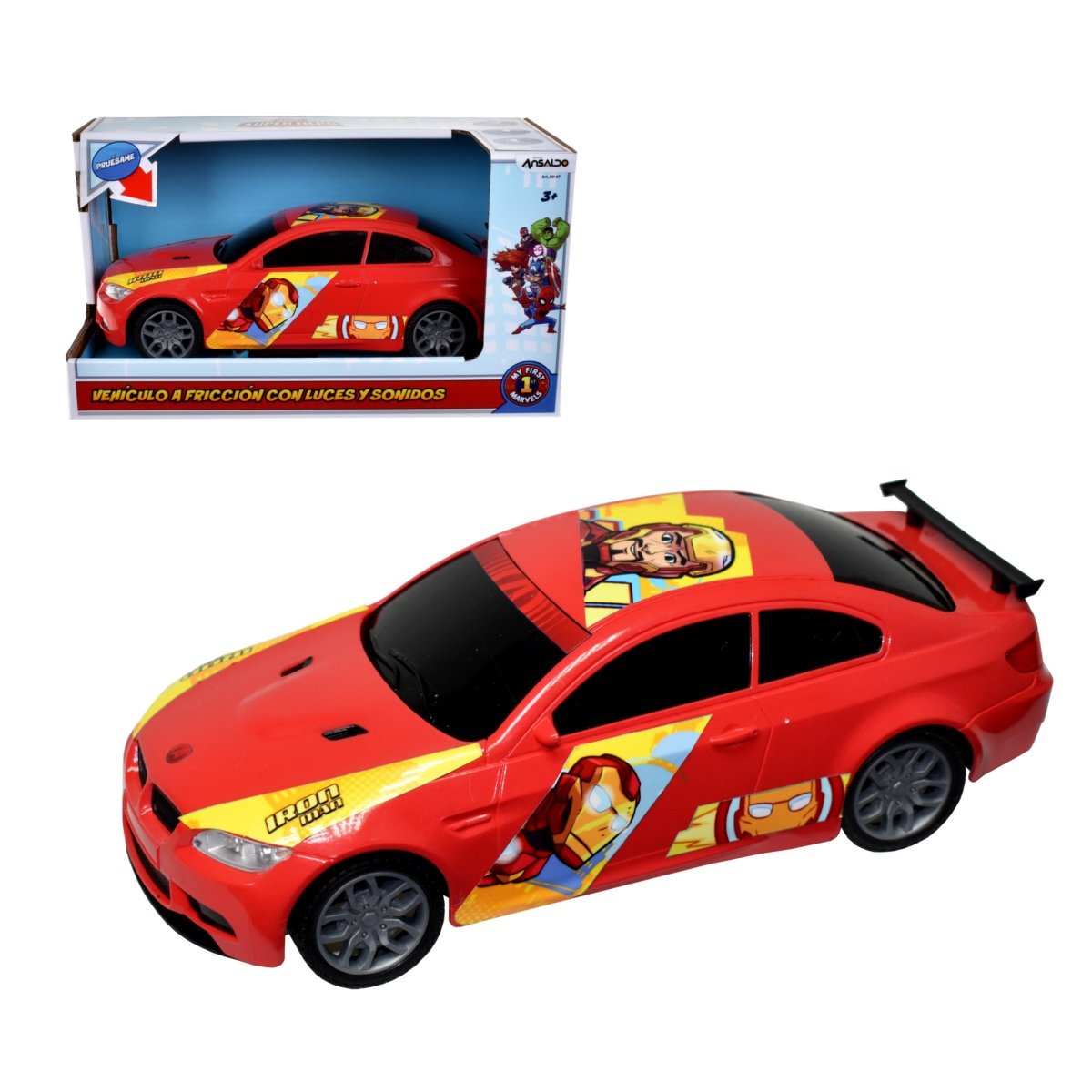 Auto A Friccion De 26 Cms Con Luces Y Sonido Avengers - Iron Man