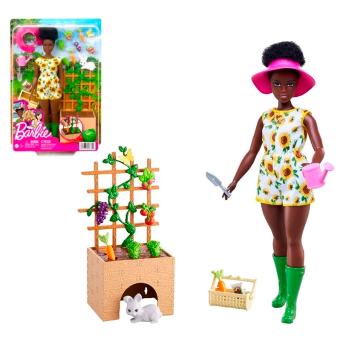 Barbie Set De Jardinería Muñeca Y Mascotas