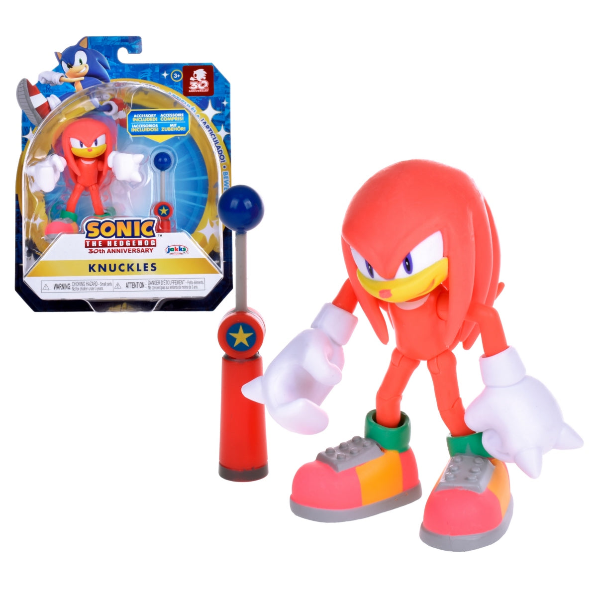 Figura Sonic 10 Cm. Con Accesorio - Modern Knuckles With Blue Check