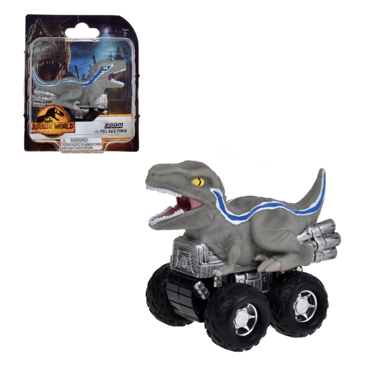 Dinosaurio Vehiculo Pullback Jurassic World Dominion - Blue