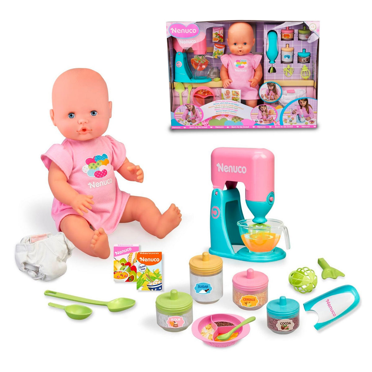 Muñeca Nenuco De 35 Cms Con Super Set De Cocina