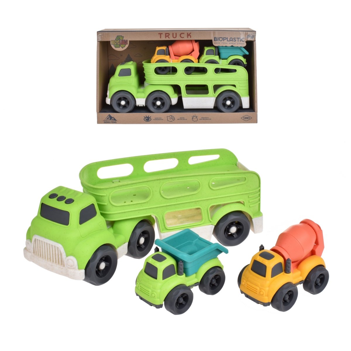 Camion Transporte Ecologico 30 Cms Con 2 Vehiculos