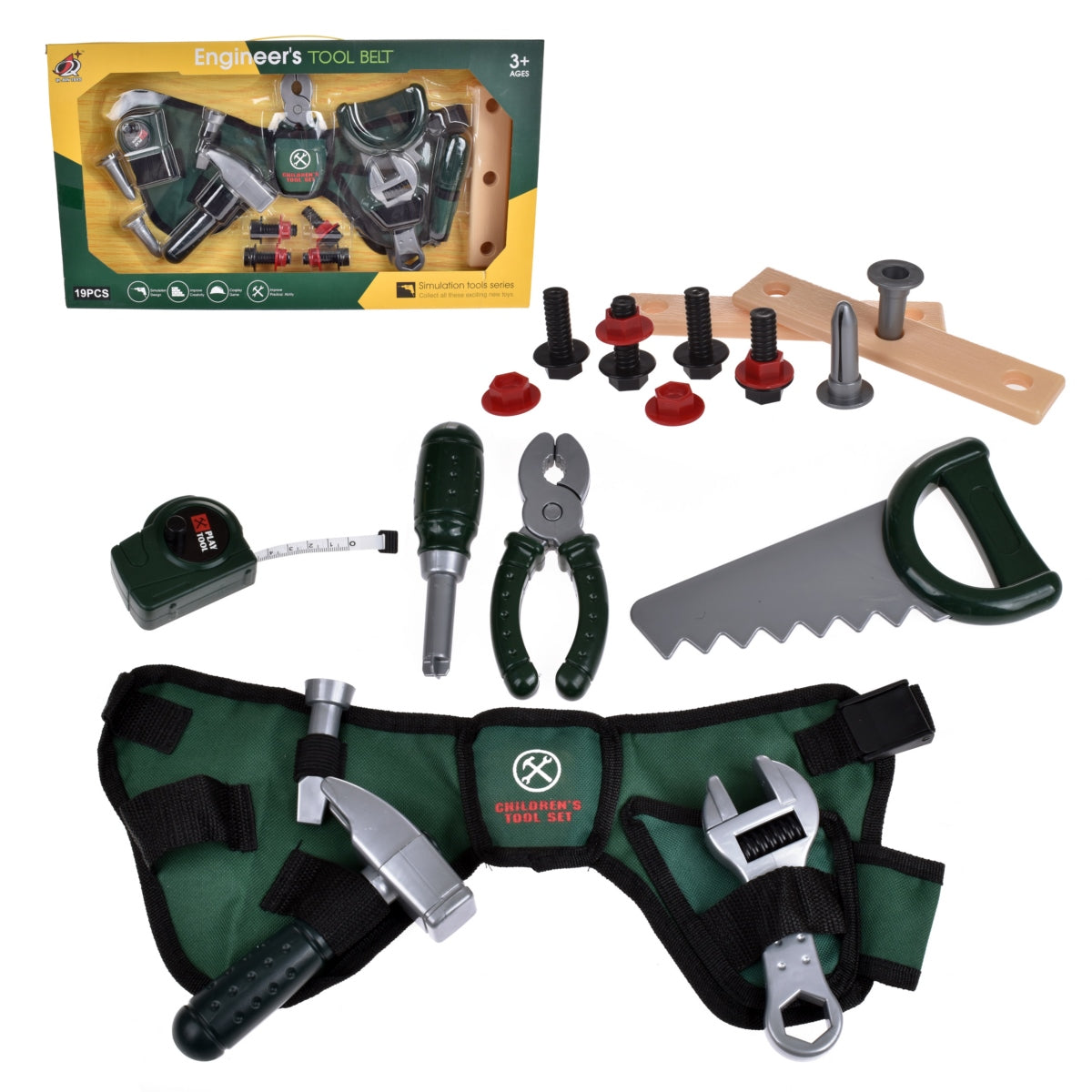 Set De Herramientas Con Cinturon De 19 Piezas Categoría: Profesiones Tipo producto:  Juguetes de profesiones y roles