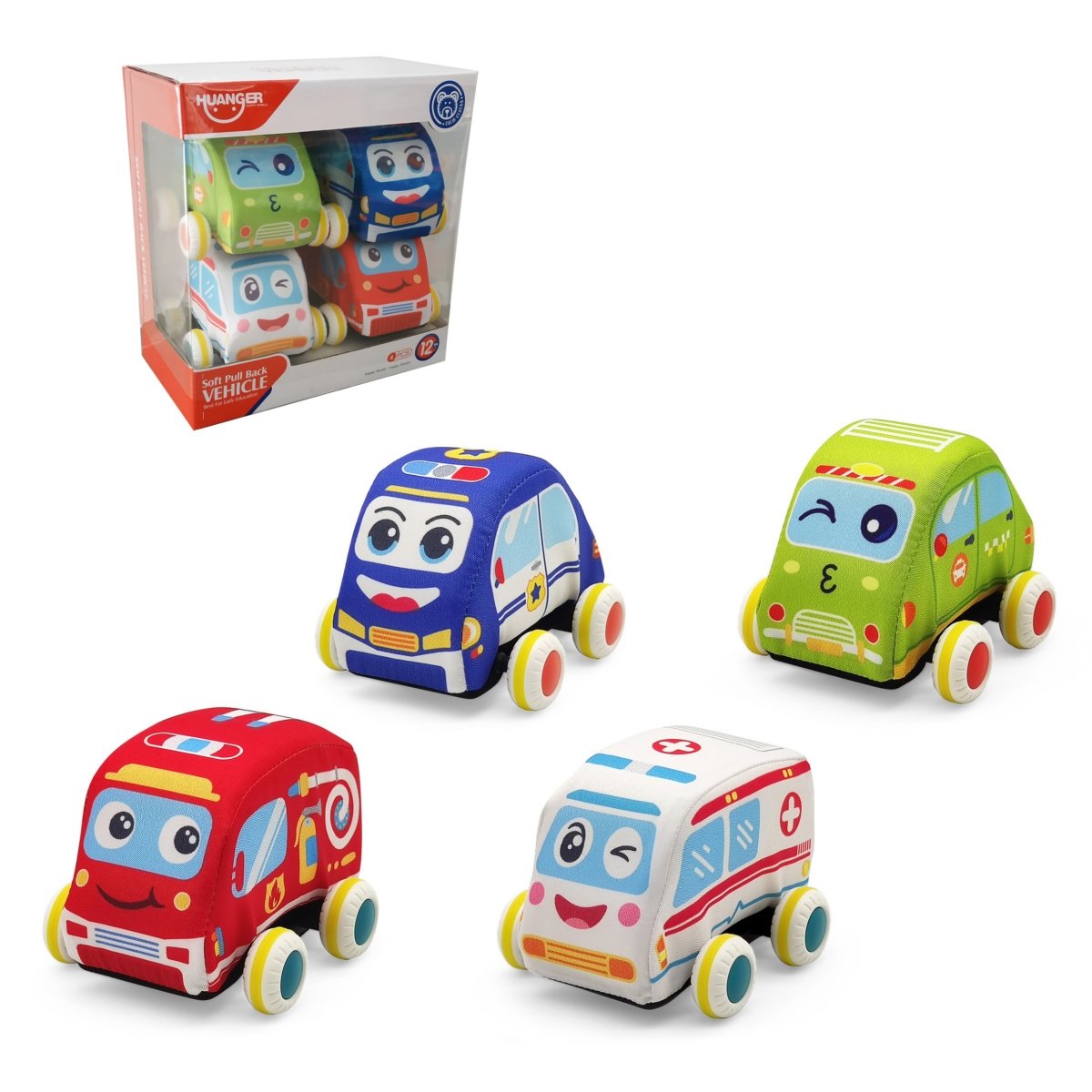 Pack 4 Autitos Soft Pullback