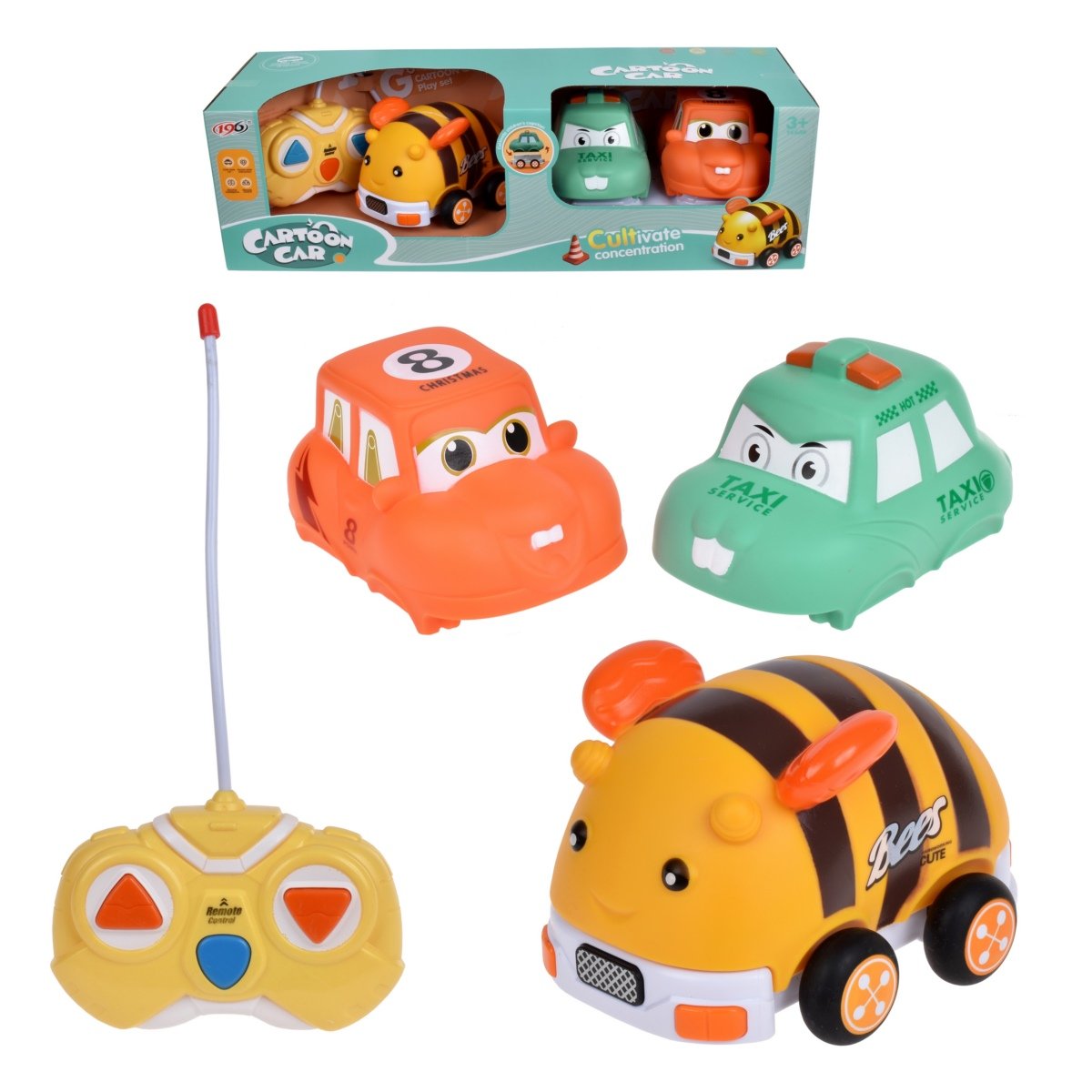 Auto Infantil Radio Controlado Con 3 Carcasas Intercambiables De 12 Cms