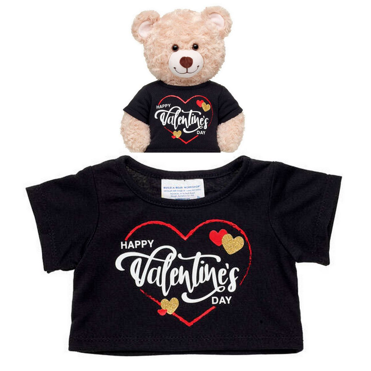 Polera Negra Hpy Vday Build-A-Bear