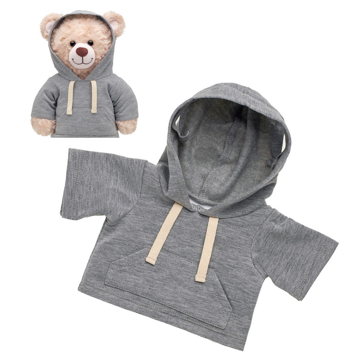 Poleron Gris Con Gorro Build-A-Bear