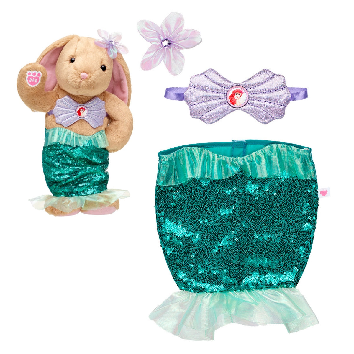 Disfraz Ariel Lentejuelas Disney Build-a-bear