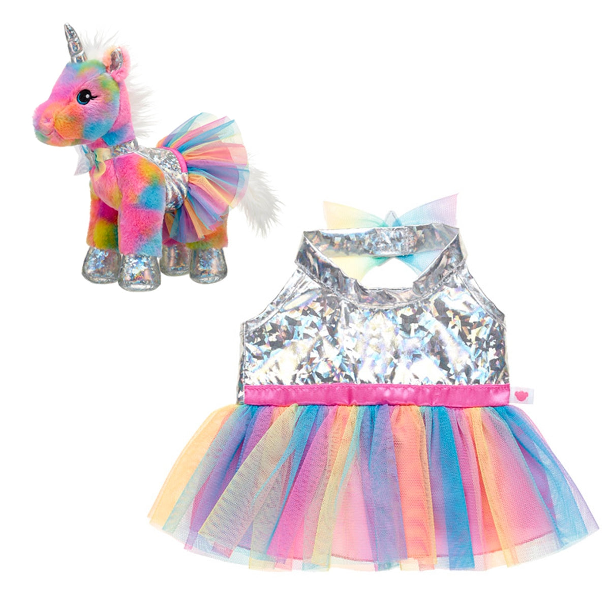 Vestido Top Tornasol Y Tutu Arcoiris Build-A-Bear Categoría: Ropa Build-a-Bear Tipo producto:  Accesorios para muñecas y muñecos de acción