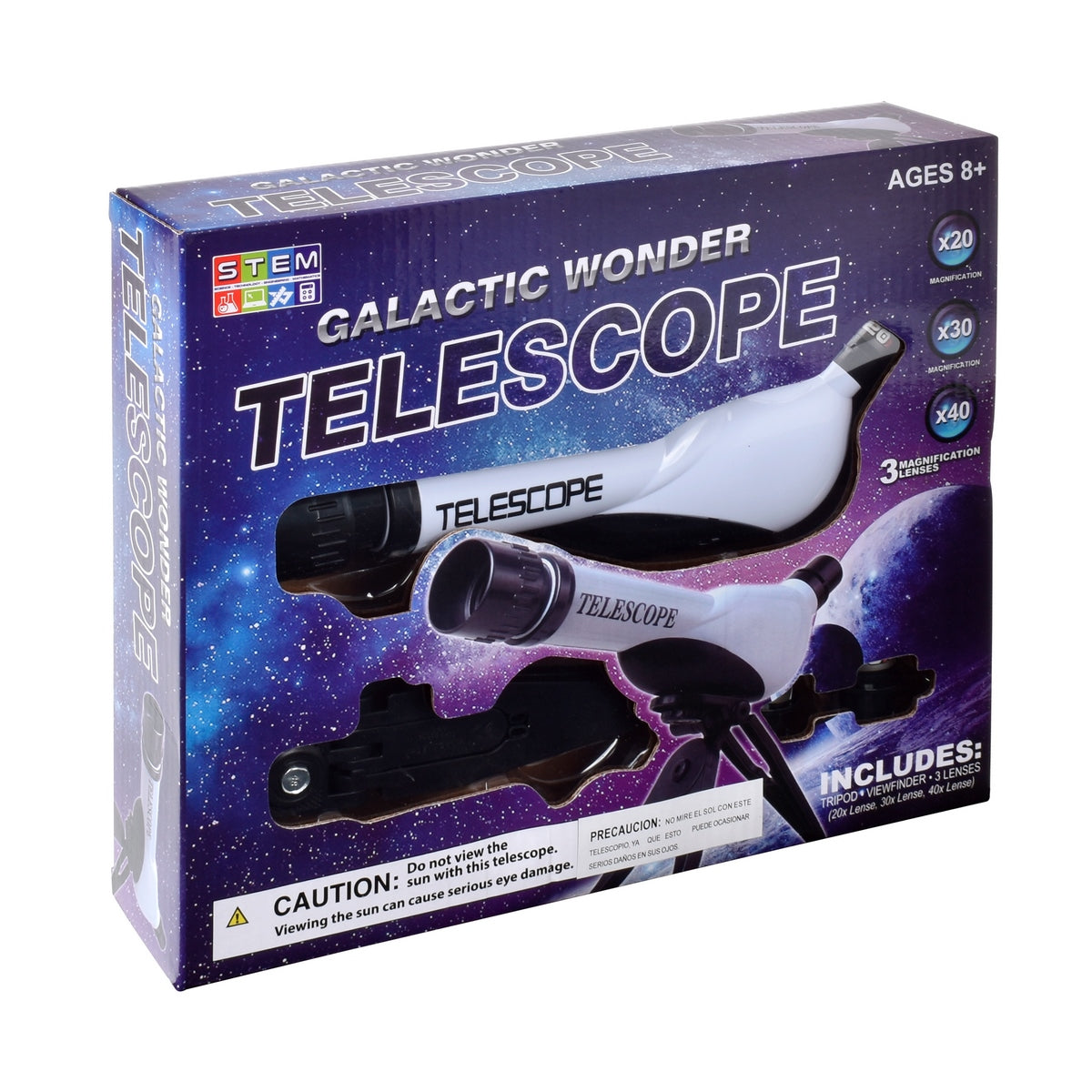 Telescopio Con Trípode Y 3 Lentes 20X 30X 40X