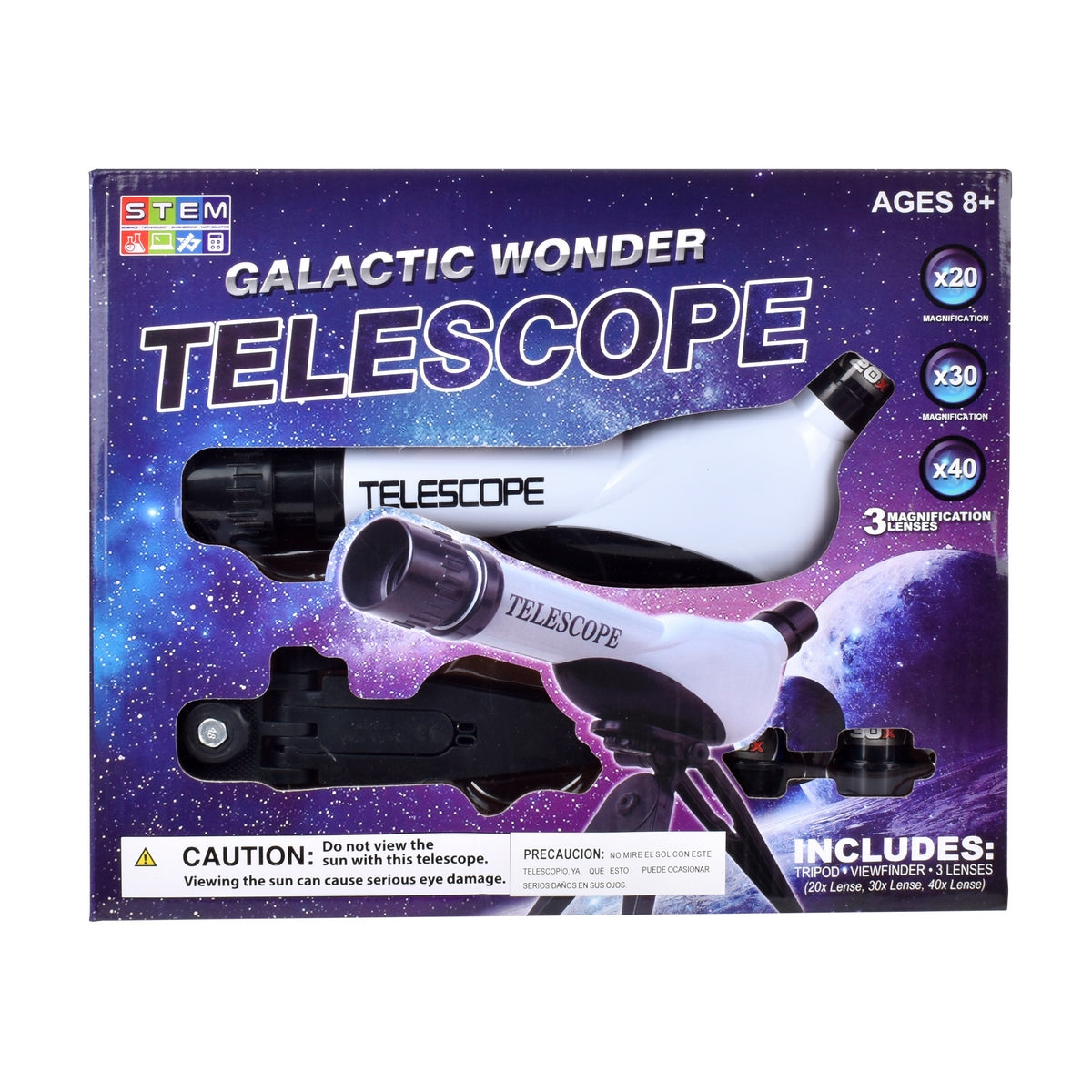 Telescopio Con Trípode Y 3 Lentes 20X 30X 40X