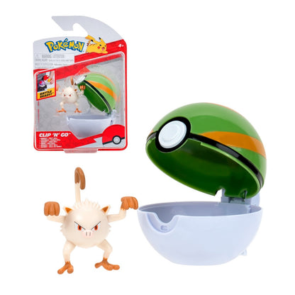 Pokebola Con Figura Pokemon - Mankey & Nest Ball
