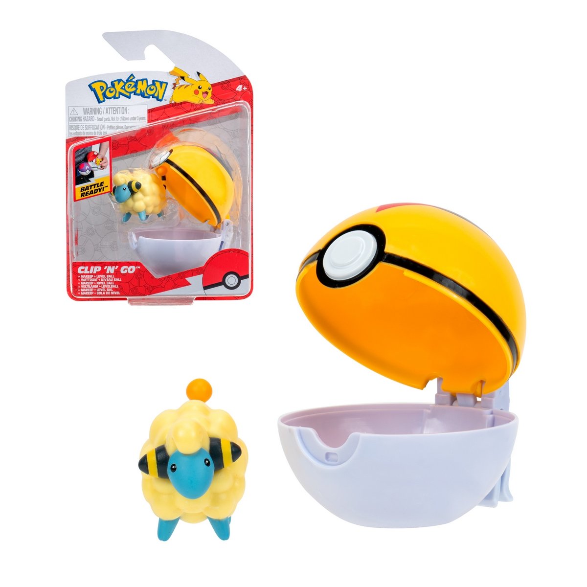 Pokebola Con Figura Pokemon - Mareep & Level Ball