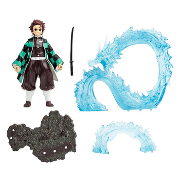 Figura De Lujo Tanjiro Con Dragón De Agua Demon Slayer 13 Cms De Mc Farlane