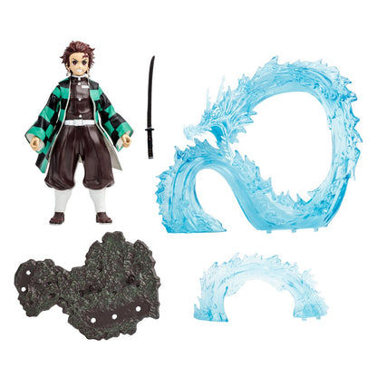 Figura De Lujo Tanjiro Con Dragón De Agua Demon Slayer 13 Cms De Mc Farlane