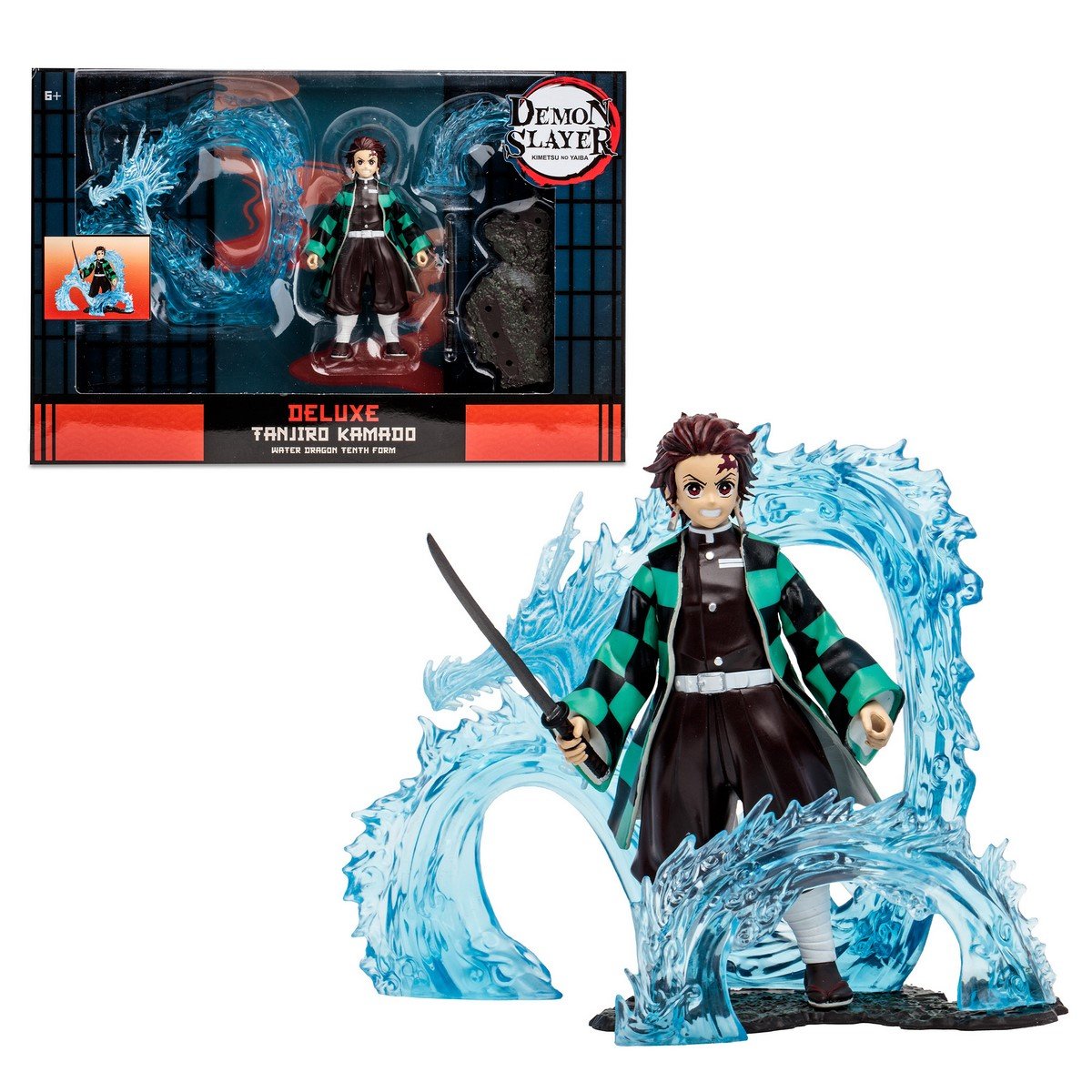 Figura De Lujo Tanjiro Con Dragón De Agua Demon Slayer 13 Cms De Mc Farlane