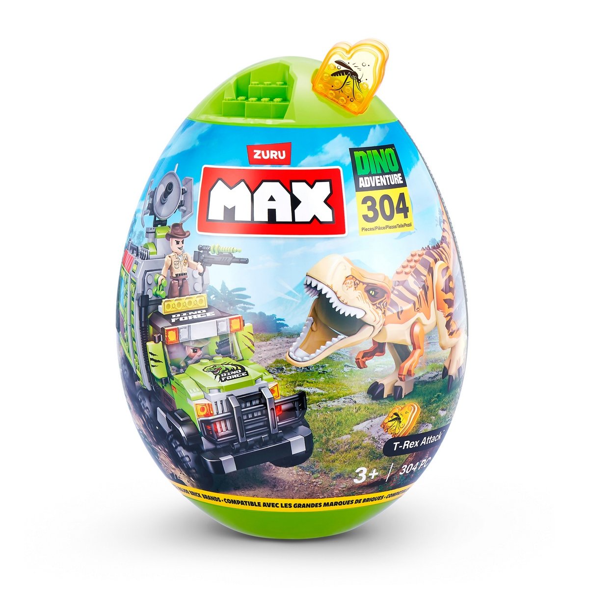 Set 310 Bloques Max Dino Escape En Huevo De Zuru