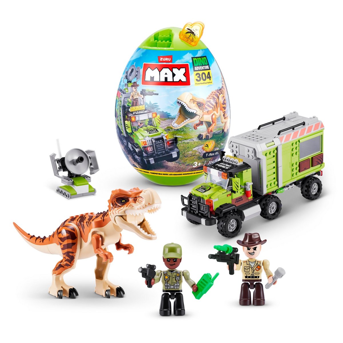 Set 310 Bloques Max Dino Escape En Huevo De Zuru