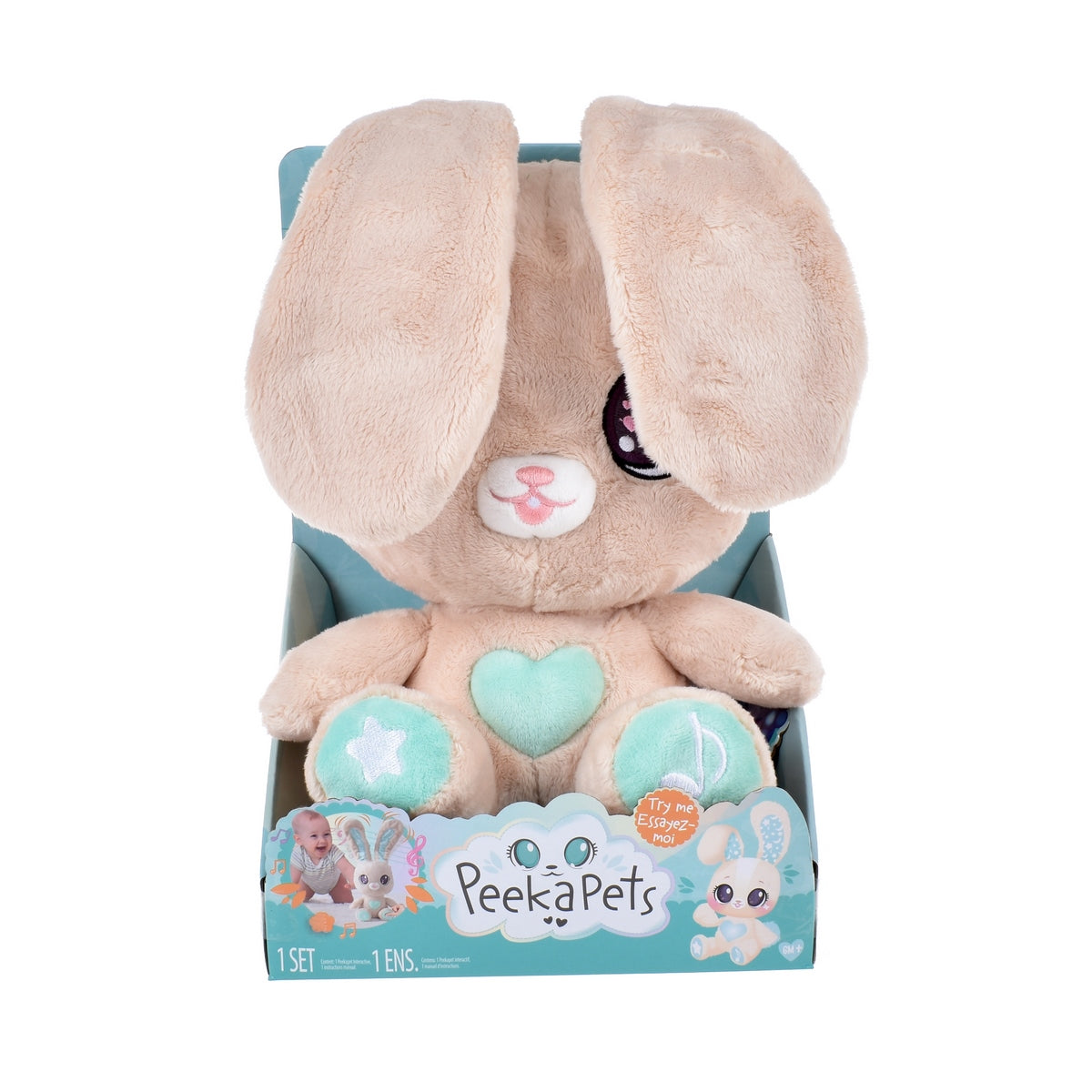 Conejo De Peluche Peek A Boo Electronico De 29 Cms Sentado Peekapets